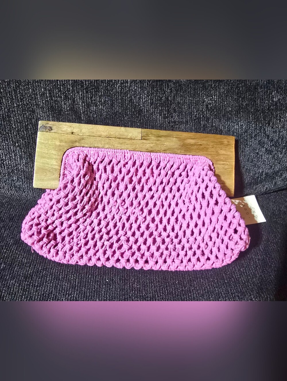 A New Day Pink Purple Crochet Wooden Clutch Target